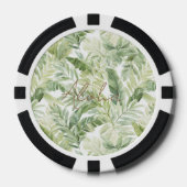 Tropische grüne Blätter Pokerchips (Vorderseite)
