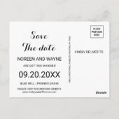 Tropische grüne Blätter Save the Date Karte (Rückseite)