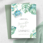 Tropische grüne Blätter Sea Turtle Baby Dusche