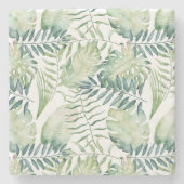 Tropische grüne Blätter Steinuntersetzer (Vorderseite)