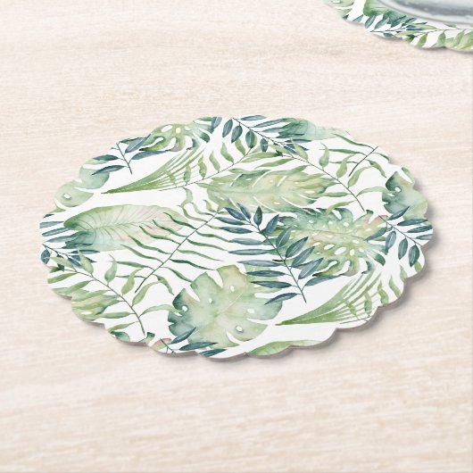 Tropische grüne Blätter Untersetzer (angewinkelt)