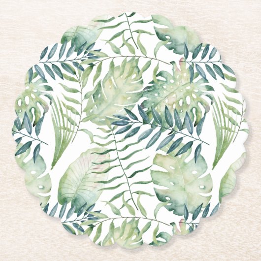 Tropische grüne Blätter Untersetzer (Vorderseite)