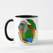 Tropische grüne Cheeked Conure Tasse (Links)