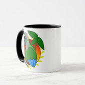 Tropische grüne Cheeked Conure Tasse (Vorderseite Links)