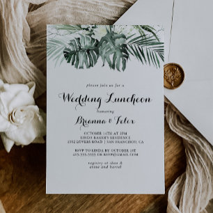 Tropische Grüne Hochzeit Luncheon Brautparty Einladung