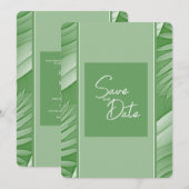 Tropische grüne Hochzeit retten das Datum der Einl Save The Date (Vorne/Hinten)