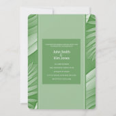 Tropische grüne Hochzeit retten das Datum der Einl Save The Date (Rückseite)
