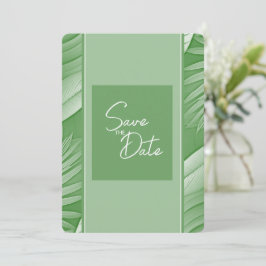 Tropische grüne Hochzeit retten das Datum der Einl Save The Date