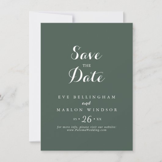 Tropische grüne Hochzeit rettet das Datum Save The Date (Vorderseite)