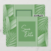 Tropische grüne Hochzeit Save The Date QR-Code Fot (Vorne/Hinten)
