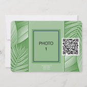Tropische grüne Hochzeit Save The Date QR-Code Fot (Rückseite)