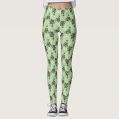Tropische grüne Leggings (Vorderseite)