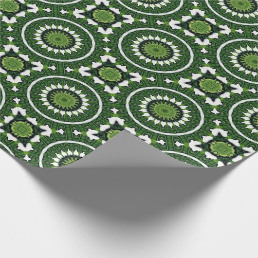 Tropische grüne Mandala Geschenkpapier (Ecke)