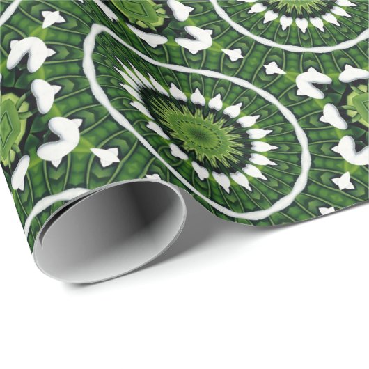 Tropische grüne Mandala Geschenkpapier (Rolleneckpunkt)