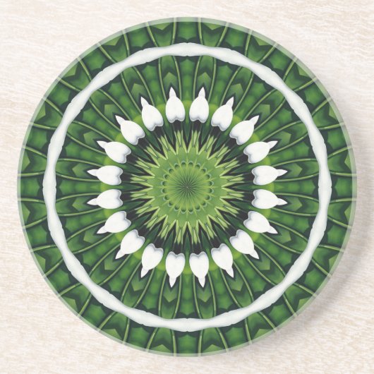 Tropische grüne Mandala Getränkeuntersetzer (Vorne)