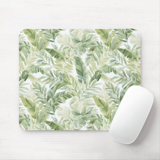 Tropische grüne Palmbaumblätter Mousepad (Mit Mouse)