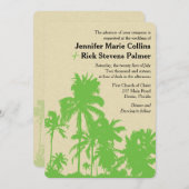 Tropische grüne Palmen - Einladung zur Hochzeit (Vorne/Hinten)
