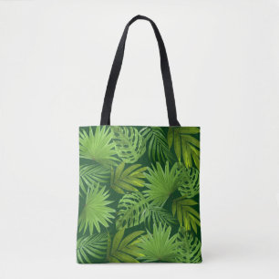 Tropische grüne Palmwedel auf Waldgrün Tasche
