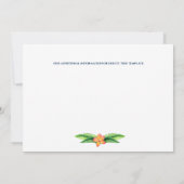 Tropische grüne Strandreihe Lichter frangipani Save The Date (Rückseite)