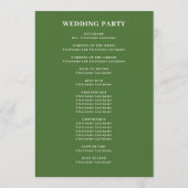 Tropische grüne und rosa Blumen Hochzeit am Meer Programm (Rückseite)