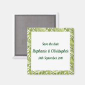 Tropische grüne und weiße Hochzeit retten das Datu Magnet (Vorderseite/Rückseite)