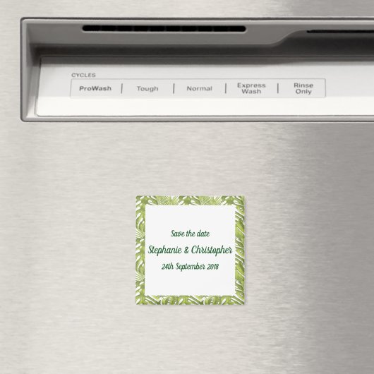 Tropische grüne und weiße Hochzeit retten das Datu Magnet (In Situ (Geschirrspüler))