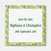 Tropische grüne und weiße Hochzeit retten das Datu Magnet (Vorne)