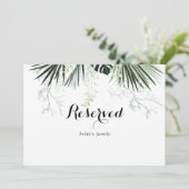 Tropische Grüne Weiße Hochzeit vorbehaltenes Zeich (Stehend Vorderseite)