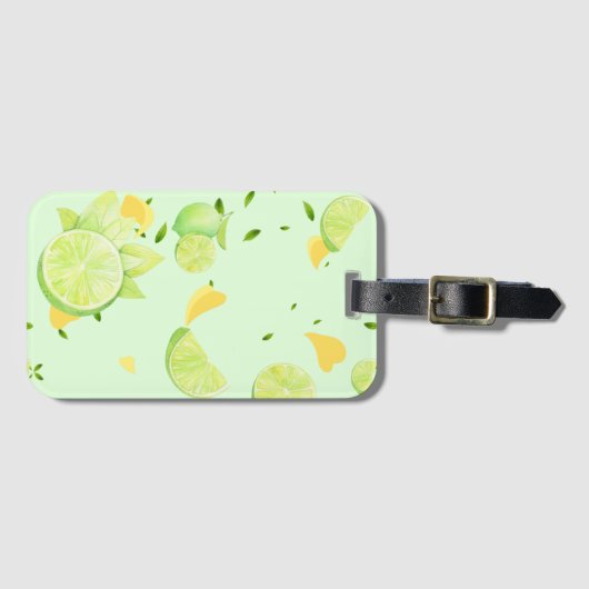 Tropische grüne Zitrusfrüchte SOMMER Orangenlemon Gepäckanhänger (Vorderseite (Horizontal))