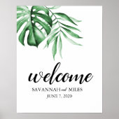 Tropische Grünfläche Palm individuell einstellbare Poster (Vorne)