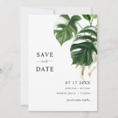 Tropische Grünpflanzen Blätter Moderne SAVE THE DA Einladung (Vorderseite)
