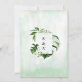 Tropische Grünpflanzen Blätter Moderne SAVE THE DA Einladung (Rückseite)