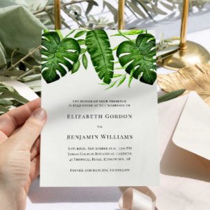Tropische Grünpflanzen Hochzeit Botanisch Monstera Einladung