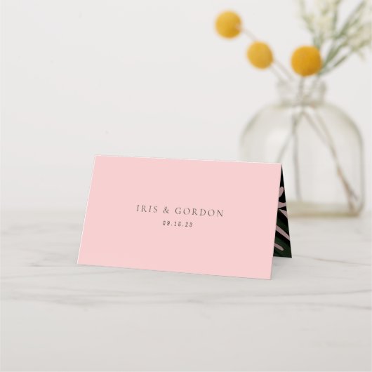 Tropische Grünpflanzen Hochzeitstisch-Platzkarte Platzkarte (Rückseite)