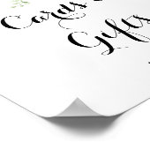 Tropische Grünpflanzen Weiße Blumenkarten und Gesc Poster (Ecke)