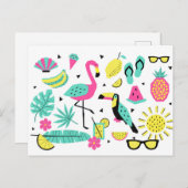 Tropische Grüße Postkarte (Vorne/Hinten)