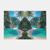 "Tropische Grüße: Türkisblaue Gewässer vor Ihrer T Fußmatte (Vorderseite)