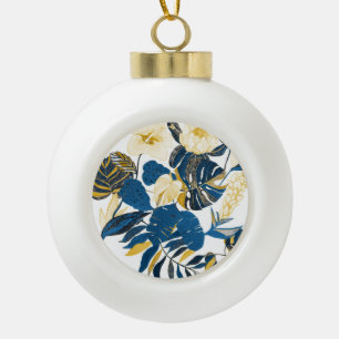 Tropische Hand zeichnen: Kreatives, nahtloses Must Keramik Kugel-Ornament