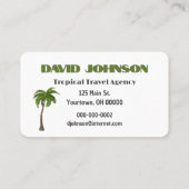 Tropische Hängematte für den Agent Visitenkarte (Rückseite)