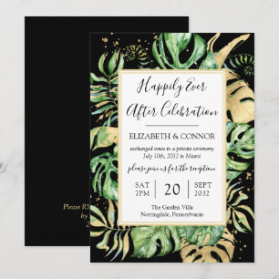 Tropische "Happily Ever After"-Trauungsfeier Party Einladung