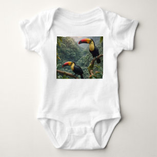Tropische Harmonie: Zwei Toucans auf der Canopy Baby Strampler