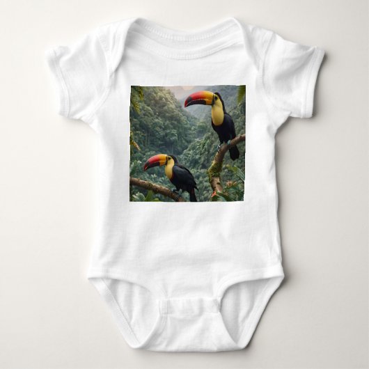 Tropische Harmonie: Zwei Toucans auf der Canopy Baby Strampler (Vorderseite)
