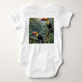 Tropische Harmonie: Zwei Toucans auf der Canopy Baby Strampler (Rückseite)