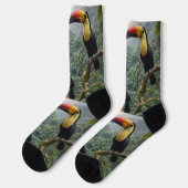 Tropische Harmonie: Zwei Toucans auf der Canopy Socken (Linkes Detail)