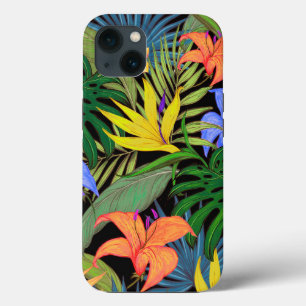 Tropische Hawaii-Aloha-Blumen-Grafik iPhone 13 Hülle