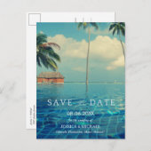 Tropische Hawaii-Hochzeit in Urlaubsort rettet die Ankündigungspostkarte (Vorne/Hinten)