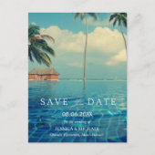 Tropische Hawaii-Hochzeit in Urlaubsort rettet die Ankündigungspostkarte (Vorderseite)