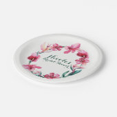 Tropische hawaiianische Blume Elegantes Hochzeitss Pappteller (Schrägansicht)