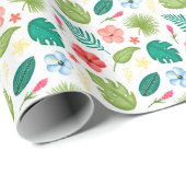 Tropische hawaiianische Blume Geschenkpapier (Rolleneckpunkt)