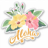 Tropische hawaiianische Blume Hibiskus Decal Stick Aufkleber (Vorderseite)